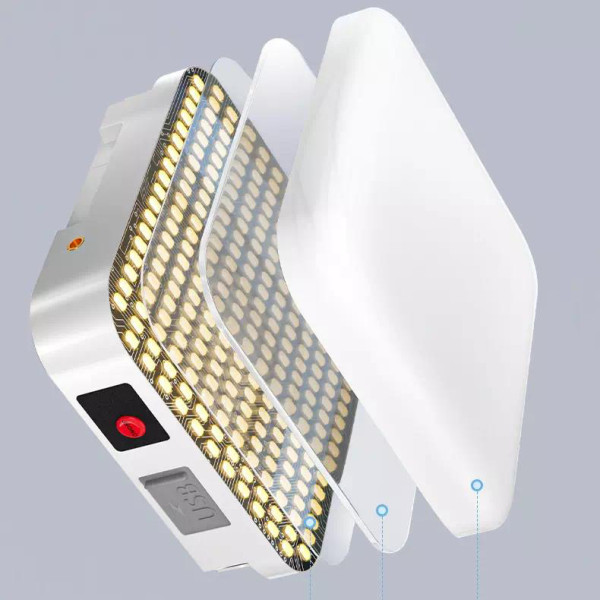 Фонарь кемпинг DP-K7-100, 3х18650, солн. панель, power bank, ЗУ Type-C, крюк