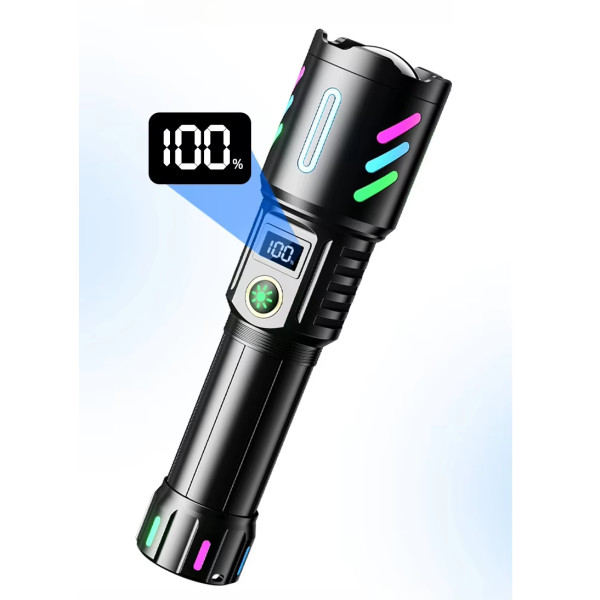 Фонарь NIGHT VISION FLUORESCENCE 1143-WHITE LASER LED PM10-TG, 1x26650, power bank, ЗУ Type-C, zoom