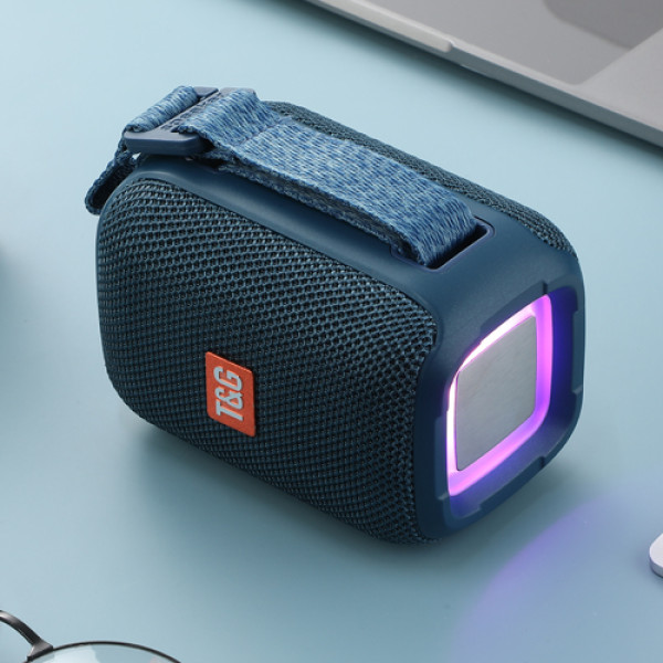 Bluetooth колонка радіо speakerphone RGB підсвічування синє TG339
