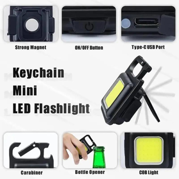 Ліхтар MULTIFUNCTIONAL BL-J031-COB metal, Li-Ion акумулятор, магніт, карабін, відкривалка, ЗУ Type-C