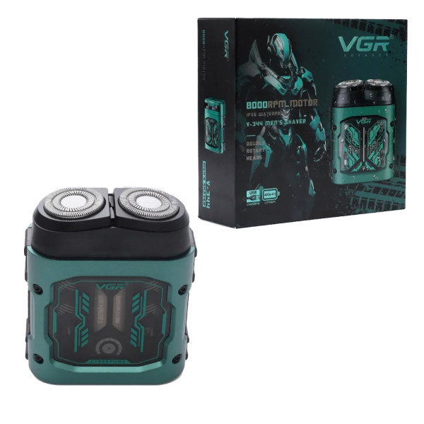 Электробритва VGR V-344 GREEN, роторная, 8000 RPM, IPX6