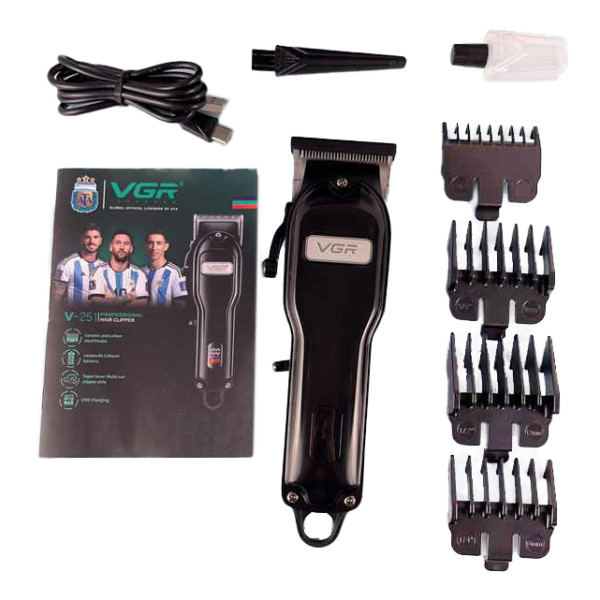 Машинка для стрижки акумуляторна 6 насадок LED дисплей VGR V-256