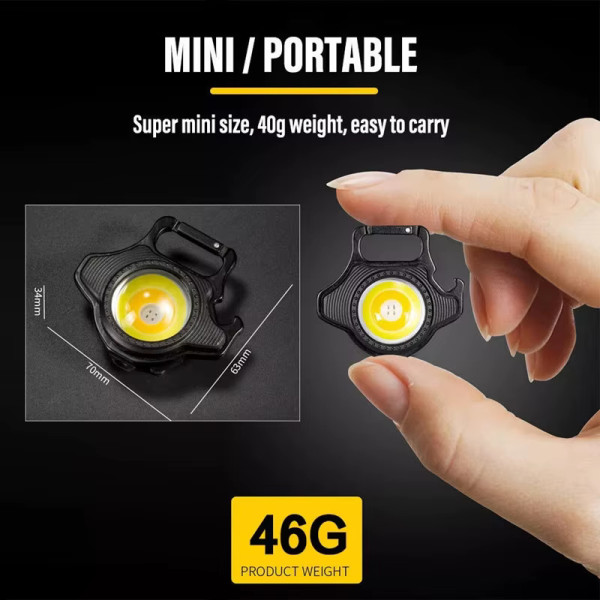 Ліхтар Li-Ion Type-C акумулятор магніт карабін MULTIFUNCTIONAL W5133-COB