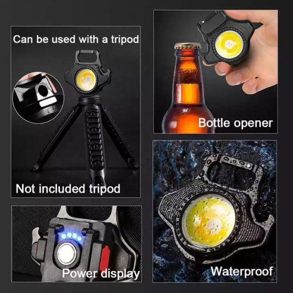 Ліхтар Li-Ion Type-C акумулятор магніт карабін MULTIFUNCTIONAL W5133-COB