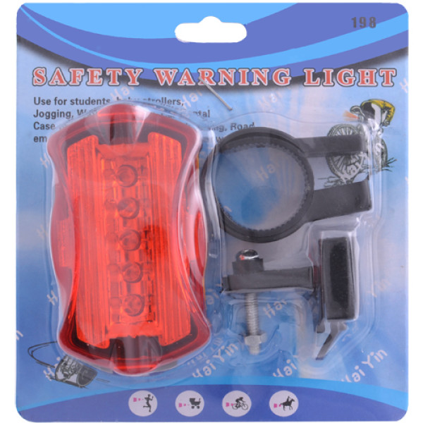 Велоліхтар стоп 2xAAA LC107-5LED-198