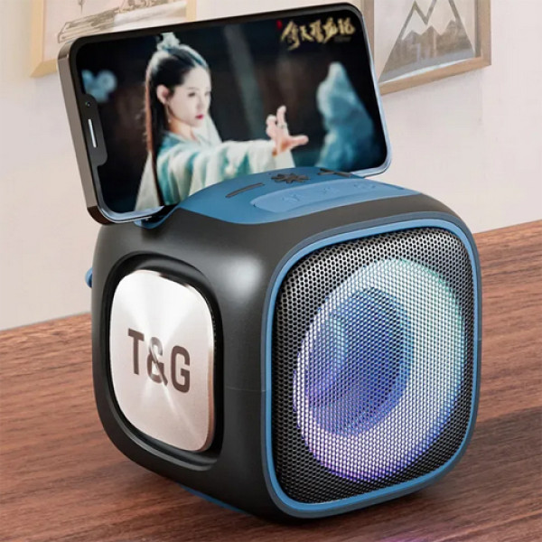 Bluetooth колонка радіо speakerphone RGB підсвічування чорне TG359