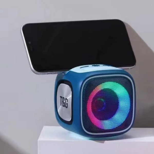Bluetooth колонка радіо speakerphone RGB підсвічування синє TG359