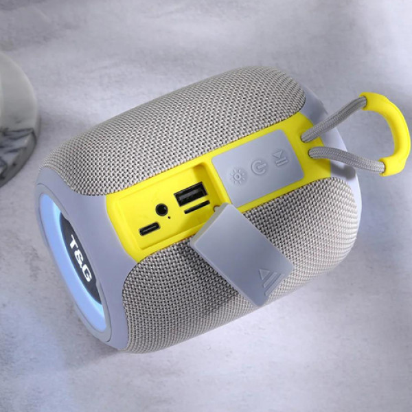 Bluetooth колонка радіо speakerphone RGB підсвічування сіре TG655