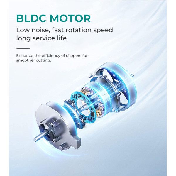 Машинка для стрижки акумуляторна 8 насадок 6500 RPM 2000 mAh LED дисплей синя VGR V-013
