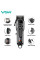Машинка для стрижки акумуляторна 4 насадки 7000 RPM 2500 mAh LED дисплей чорна VGR V-138