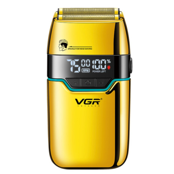 Електробритва шейвер подвійне лезо 2 насадки LED дисплей Gold VGR V-350