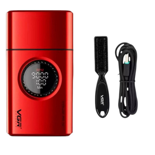 Электробритва VGR V-378 RED шейвер, двойное лезвие + триммер, регулировка мощности 7000-9000 RPM, LED Display