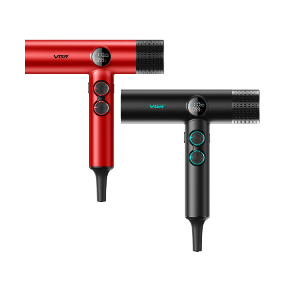 Фен професійний червоний 3 насадки 40 рівнів обдування 40 рівнів температури 7000-11000 RPM VGR V-401