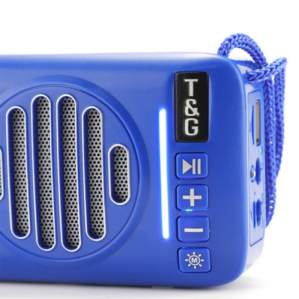 Bluetooth колонка сонячна батарея радіо speakerphone синя TG368