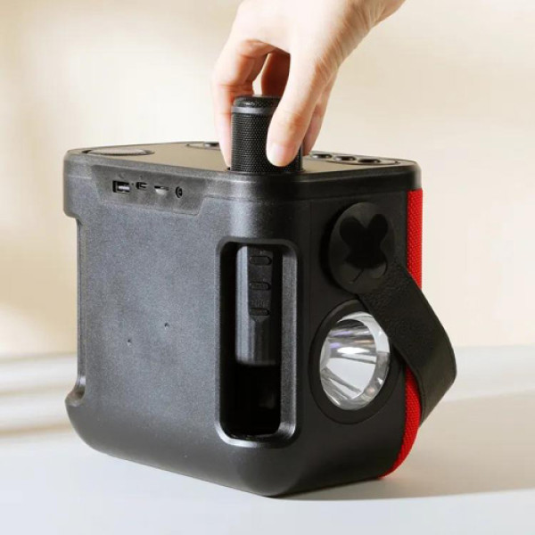 Bluetooth колонка 2 мікрофона ліхтар радіо speakerphone червона TG545DK