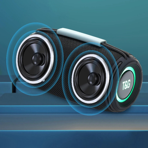 Bluetooth колонка радіо speakerphone RGB підсвічування чорне TG657