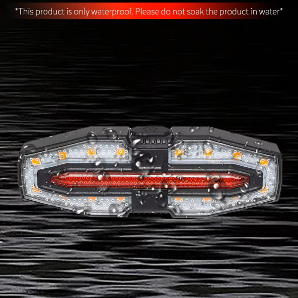 Велоліхтар із покажчиком поворотів червоний жовтий водонепроникний ЗУ Type-C Li-Ion акумулятор пульт керування LY-5510