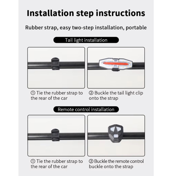 Велоліхтар із покажчиком поворотів червоний жовтий водонепроникний ЗУ Type-C Li-Ion акумулятор пульт керування LY-5510