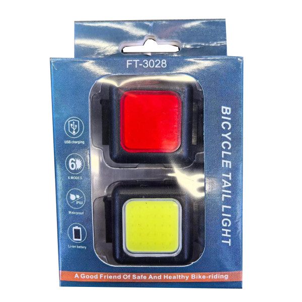 Велокомплект ліхтар + STOP водонепроникний Li-Ion акумулятор ЗУ Type-C FT-3028-COB