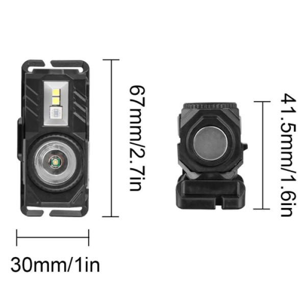Ліхтар Li-Ion акум Type-C датчик руху магніт кліпсу T131-XPE+3SMD