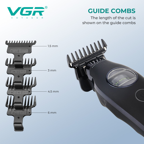 Тример акумуляторний 4 насадки док-станція MIM лезо чорний VGR V-880T