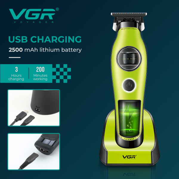 Тример акумуляторний 4 насадки док-станція MIM лезо чорний VGR V-880T