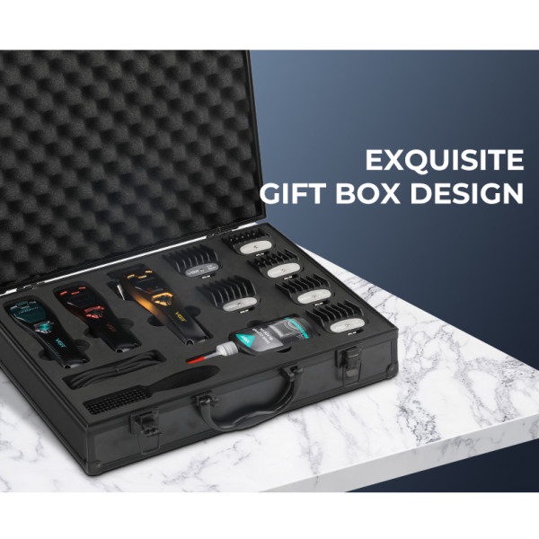 Машинка для стрижки акумуляторна 4 насадки LED дисплей VGR V-671