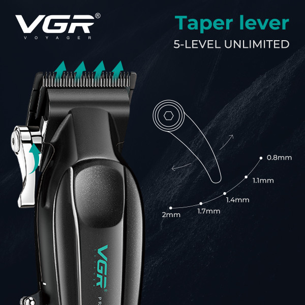 Машинка для стрижки акумуляторна VECTOR MOTOR 8000-11000 RPM 6 насадок LED дисплей VGR V-668