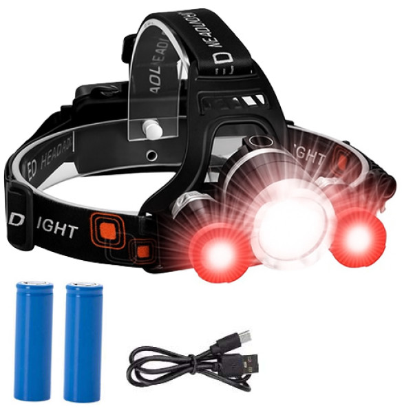 Ліхтар 2x18650 Type-C signal light red Box Police 3000-T6+2XPE