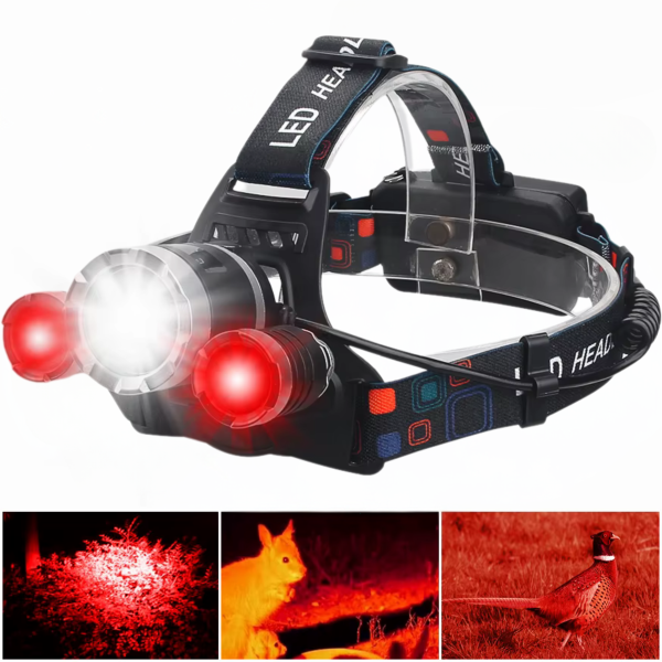 Ліхтар 2x18650 Type-C signal light red Box Police 3000-T6+2XPE