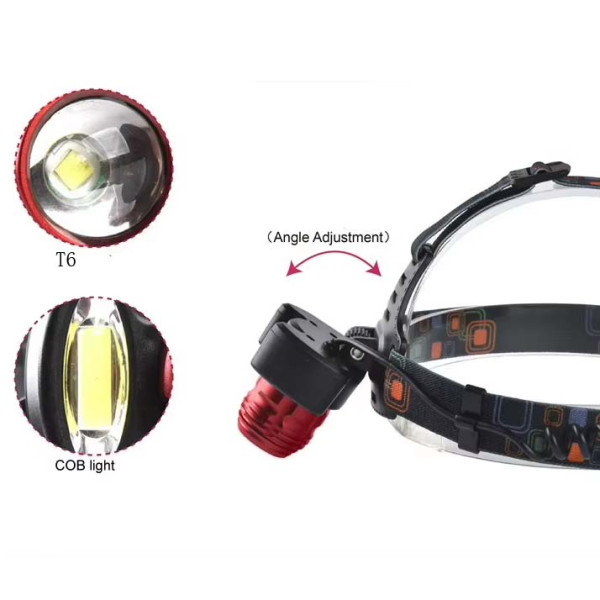 Ліхтар 2x18650 red COB zoom ЗУ microUSB Box Police 2117-T6+2COB