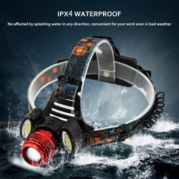 Ліхтар 2x18650 red COB zoom ЗУ microUSB Box Police 2117-T6+2COB