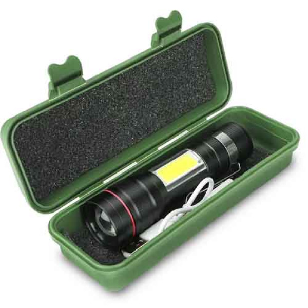 Фонарь BL-520-T6+COB, Li-Ion аккум., ЗУ microUSB, zoom, Box