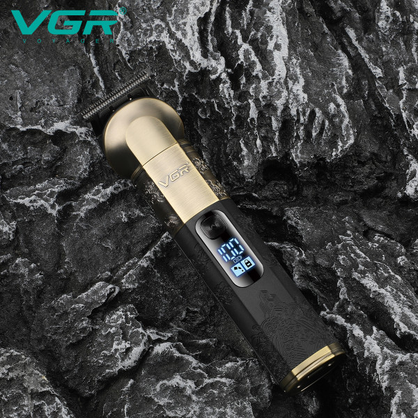 Тример акумуляторний 4 насадки LED дисплей VGR V-296