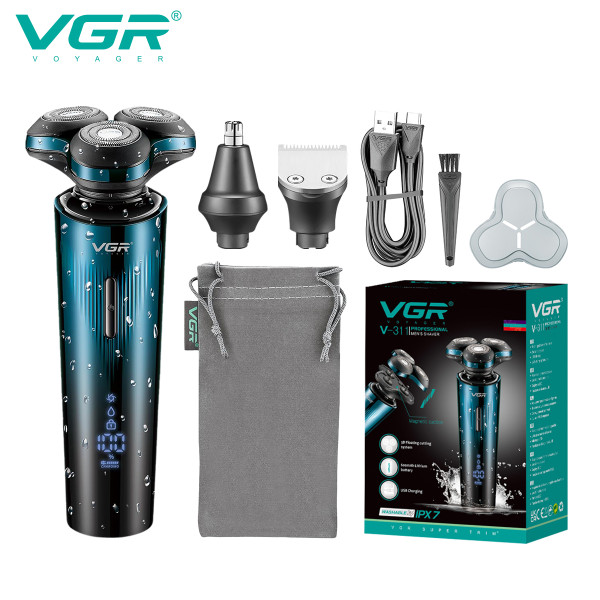 Електробритва 3 в 1 3 IPX7 насадки LED дисплей VGR V-303