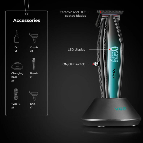 Комплект для стрижки 2 в 1 машинка та триммер VGR V-270&V-992 Green