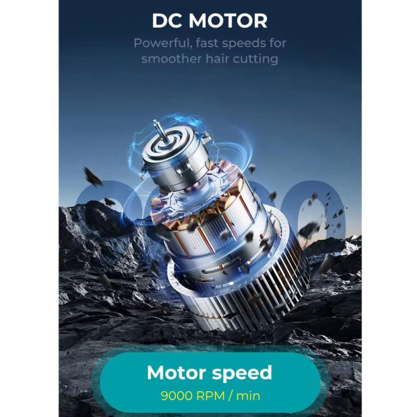 Машинка для стрижки акумуляторна 6 насадок 9000 RPM LED дисплей VGR V-889C