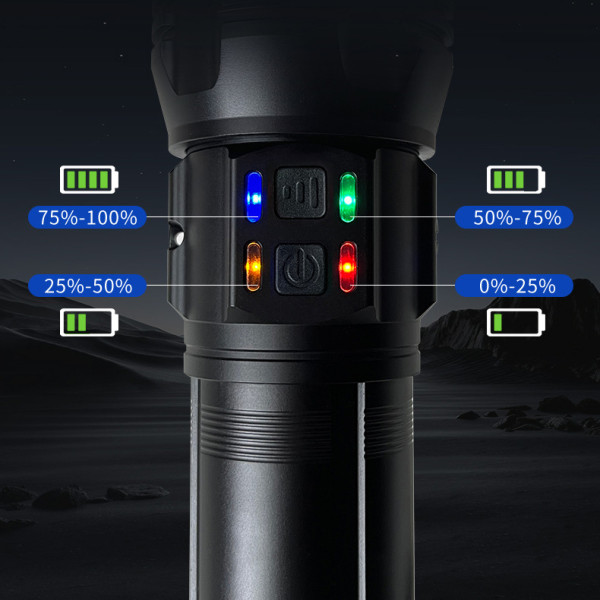 Ліхтар 4х18650 Power Bank Type-C білий лазер 5 фільтрів індикація заряду zoom NIGHT VISION AK177-1