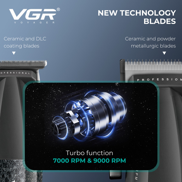Комплект для стрижки 3 в 1 триммер машинка і шейвер VGR V-640 S3 Black