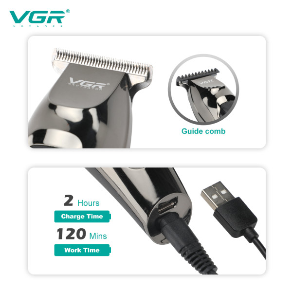 Тример акумуляторний 5 насадок LED дисплей VGR V-070