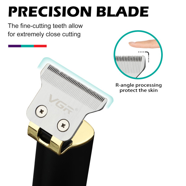 Тример акумуляторний 4 насадки TURBO режим LED підсвічування зелений VGR V-009