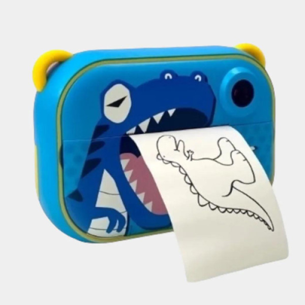 Фотоапарат дитячий миттєвого друку YT008, BLIUE DINOSAUR із підтримкою microSD card, 3Y+