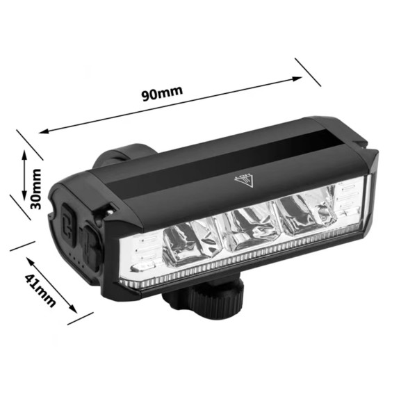 Велофара мощная EOS610-3LED, 900LM, Waterproof, Li-Ion аккумулятор, ЗУ Type-C