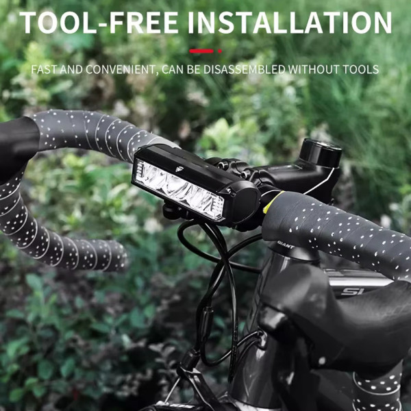 Велофара мощная EOS610-3LED, 900LM, Waterproof, Li-Ion аккумулятор, ЗУ Type-C
