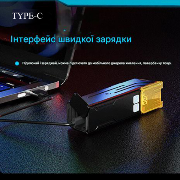 Велофара потужна 800LM Li-Ion акумулятор ЗУ Type-C індикація заряду Q03L
