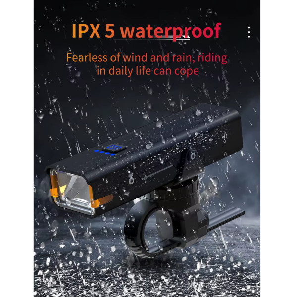 Велофара 310LM Li-Ion акумулятор ЗУ Type-C індикація заряду Q06