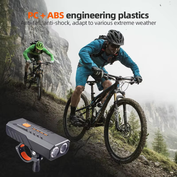 Велофара 300LM водонепроникна Power Bank Li-Ion акумулятор ЗУ Type-C індикація заряду BC25S