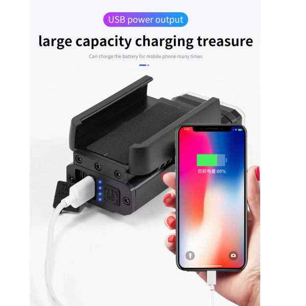 Велоліхтар Power Bank Li-Ion акумулятор ЗУ Type-C кріплення під телефон BK09-Z-03-3T6