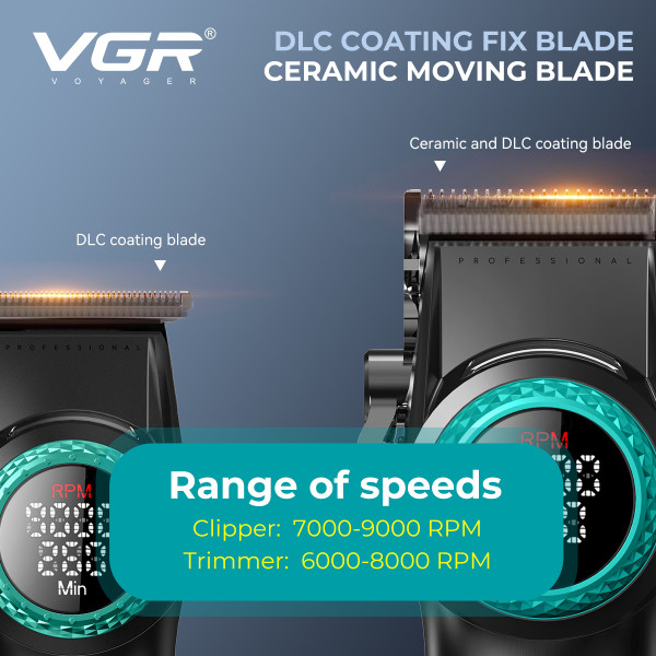 Комплект для стрижки 3 в 1 машинка триммер та електробритва VGR STEPLERSS PRO 3 IN 1 Black
