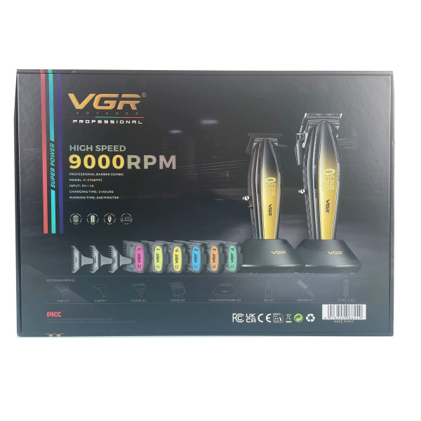 Комплект для стрижки 2 в 1 машинка та триммер VGR V-270&V-992 Gold